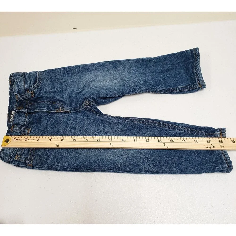 OshKosh Bgosh Baby Denim Jeans 18M Fleece Lined Adjustable Waist
